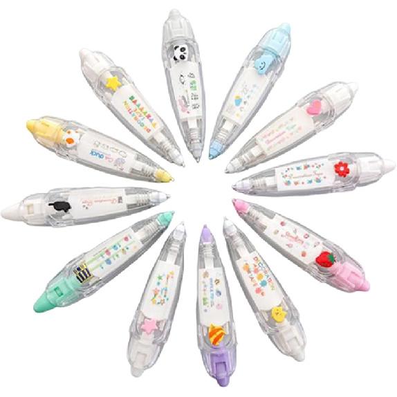 DIY Lace Decoration Tape Pen, Cute Erasers Decorative Pens, Scrapbooking Stickers Diary Decor Tape, Lace Correction Tape Roller Pen, Creative Cartoon
