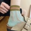 Female Summer Thin Vertical Stripe Striped Mesh Breathable Tube Socks
