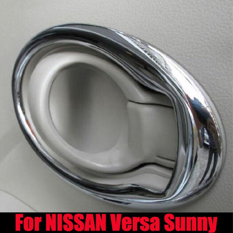 Auto-Styling-Zubehör, Chrom-Innentürgriffabdeckung, dekorativer Innenaufkleber für NISSAN Versa Latio Sunny