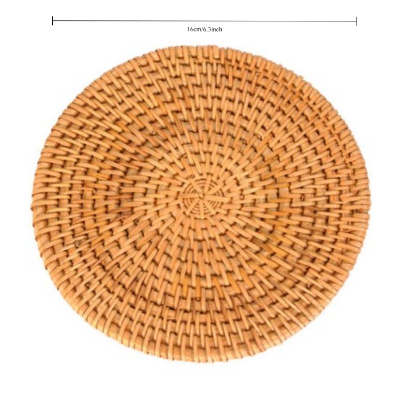 1pc Rattan Coaster, Teapot Mat, Table Mat, Heat-insulating Mat, Teapot Mat, Purple Clay Teapot Mat, Tea Set Accessory