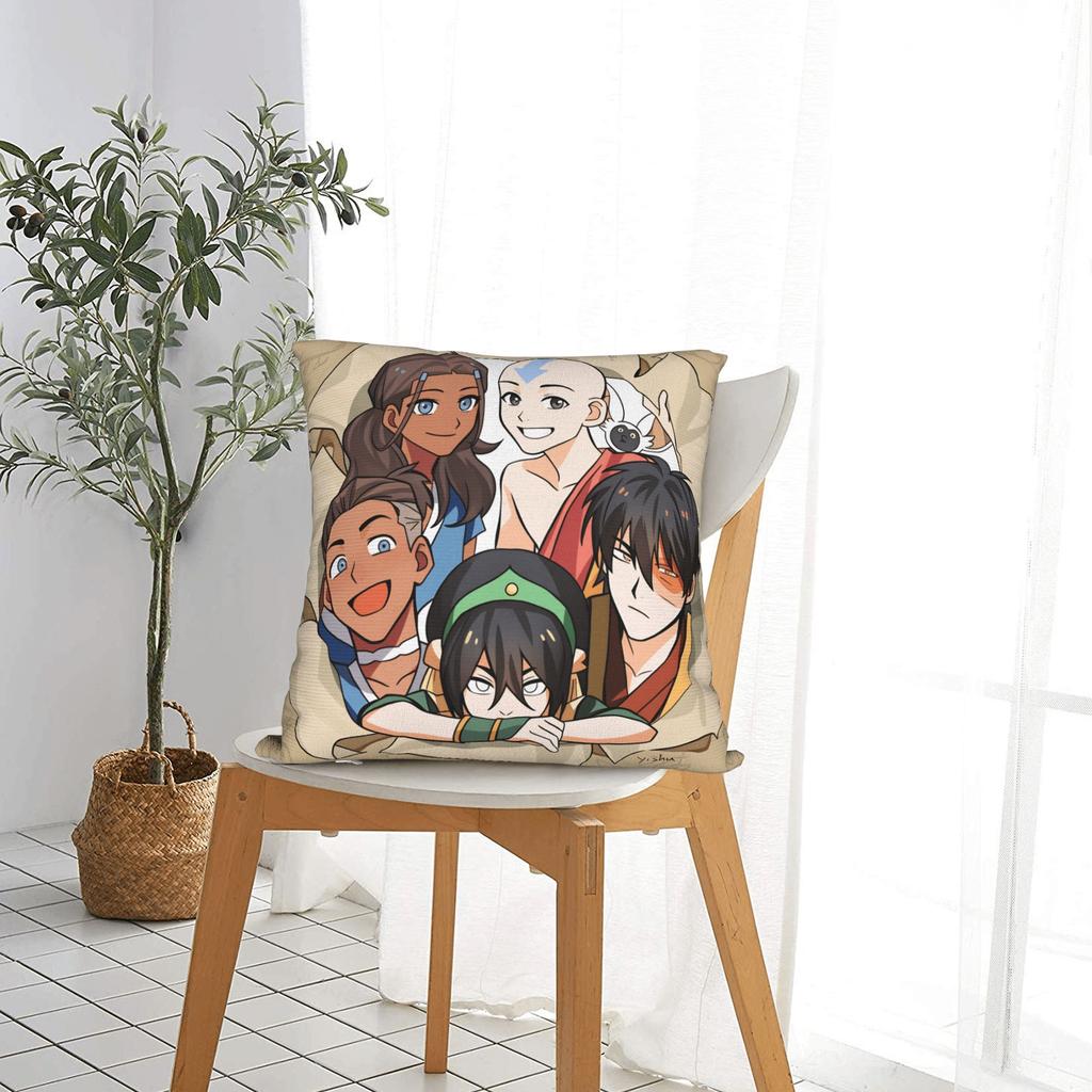 Atla Avatars The Last Airbender Kissenbezüge Vintage Kissenbezug Für Hochzeitsfeier Heimdekoration Quadratischer Kissenbezug