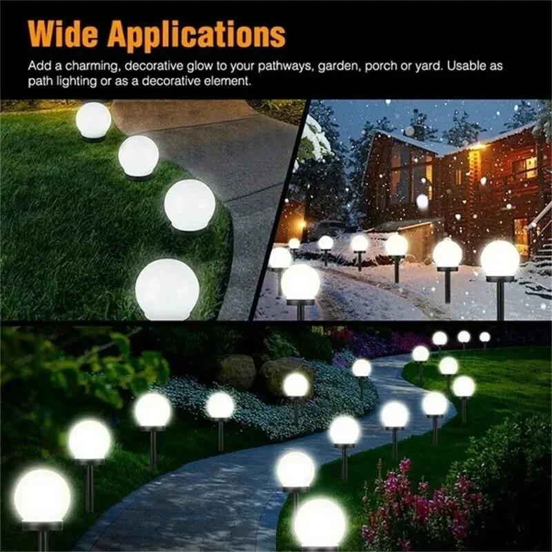 Solar LED Globe Garden Lights for Pathway Patio Deck Lawn and Terrace Outdoor Landscape Lighting Weatherproof IP65 Rated