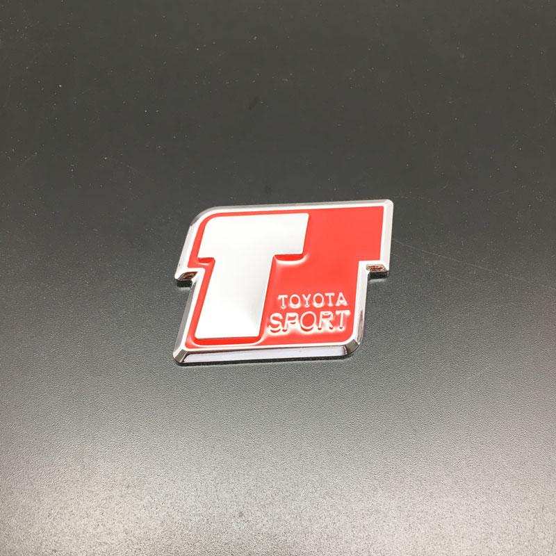 Car Styling T Sport Stickers Emblem Badge Rear Trunk Decals for Toyota Camry RAV4 Corolla Prado Tundra Highlander Hiace Venza