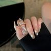 1PC Fashion Snake Silver Plated Imitation Zircon Women's Ring, Cool Style Ring, Personalized Open Ring Jewelry