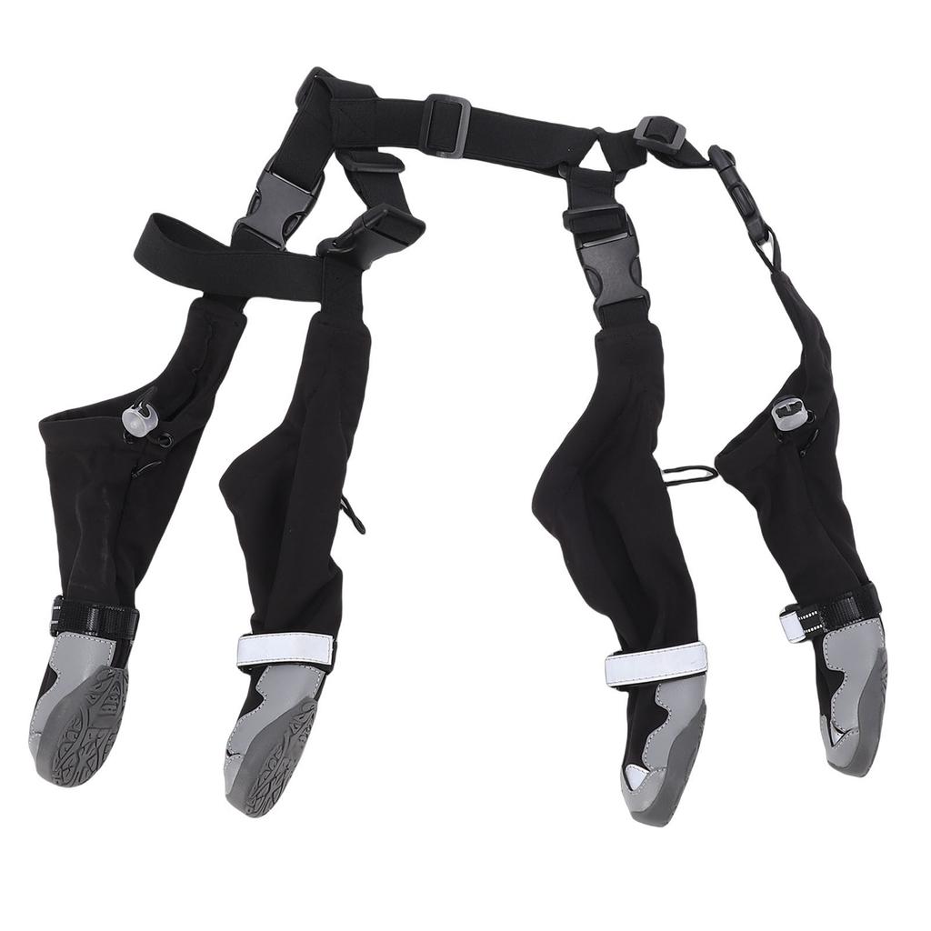Dog Suspender Booties Anti Dirt Pants with Shoes Pet Adjustable Suspender Pants for Outdoor Walking and Claw Protectors