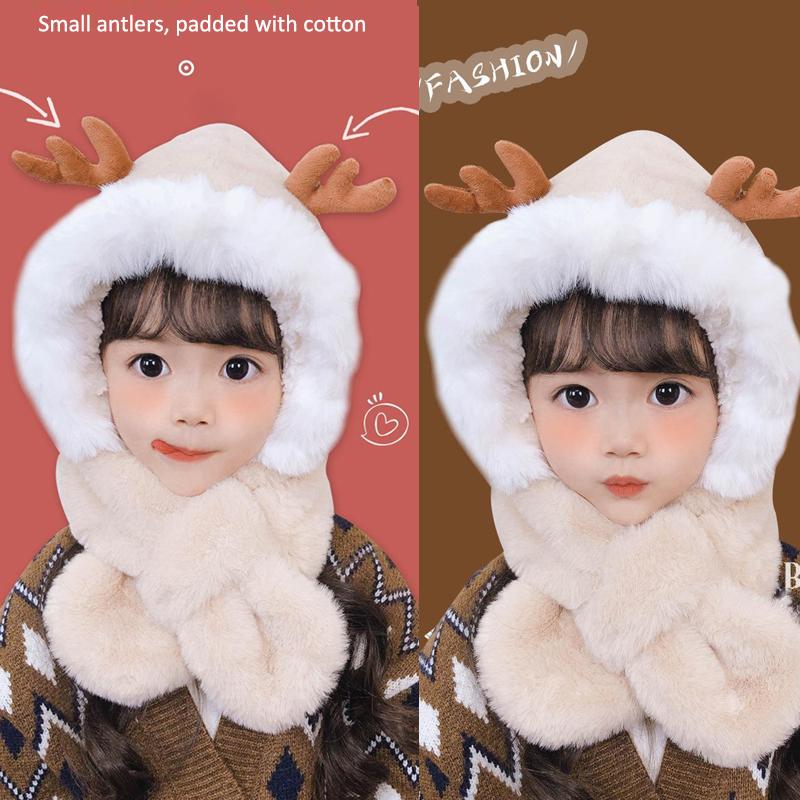 Crăciun Copii Fete Băieți Copii mici Bebeluși Iarnă Pălărie caldă Drăguț Cerb Elan Antlers Esarfă cu glugă Earflap