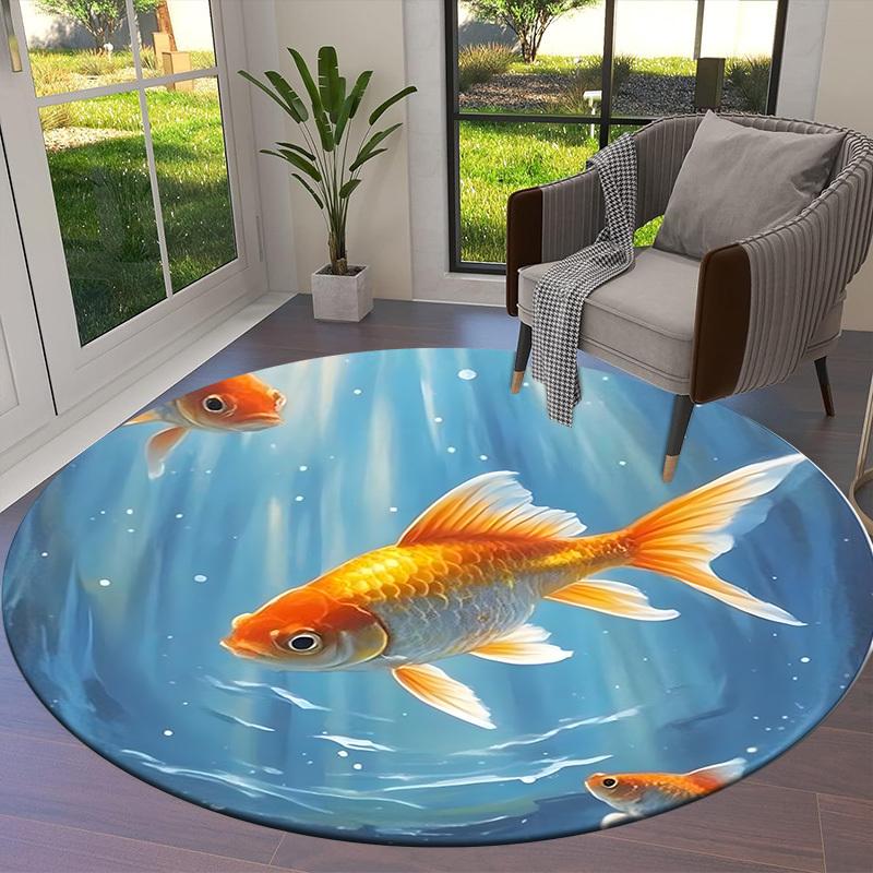 1 Stück Büro Teppich Stuhlmatten Goldfische Schwimmen im Wasser Perfekt zum Dekorieren von Bürostühlen oder Schlafzimmern.YDT486