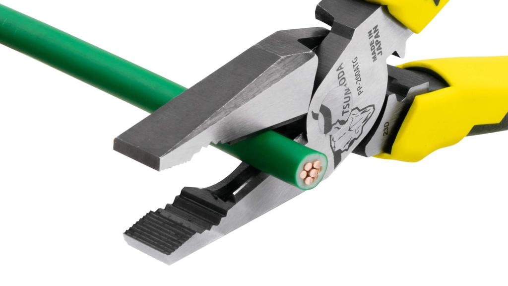 TSUNODA Electrician's Power Pliers, 200mm, Crimping Function, Eccentric, for Electrical Work, PP-200ATG