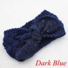 Vintage Flower Women Girl Bow Knot Headband Turban Crochet Knit Hairband Rabbit Ears Headwrap