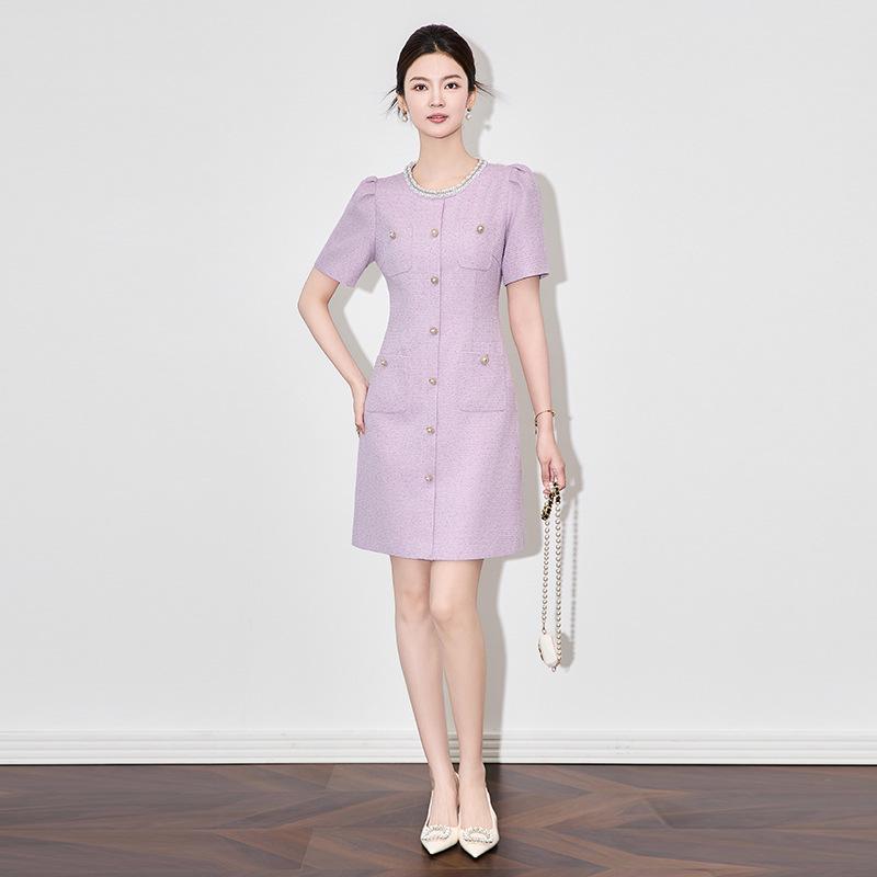 

Элегантное летнее платье с бисером - Женский стиль легкой роскоши XXL фиолетовый