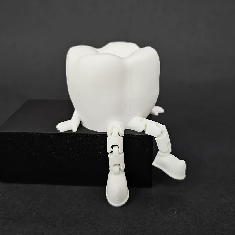 3D-gedruckte Zahnskulptur-Ornamente, Niedliche Zahn-Dekorationen mit Beinen, Lustige Schreibtisch-Zahnarzt-Dekorationen, Einzigartige Wohndekoration
