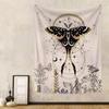 Butterfly And Moth Tapestry Black  White Flower Insect Specimen  Bedroom Dorm Home Decor
