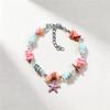 Holiday Ocean Charm Female Multicolor Chips Shell Starfish Pendant Adjustable Bracelet Silver Color Wedding Jewelry For Women