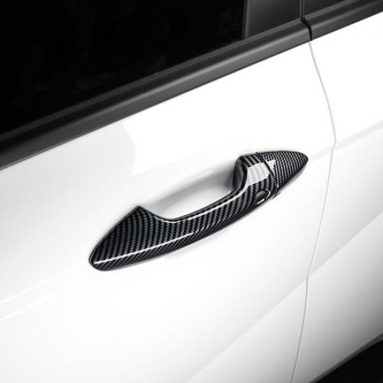 ABS Carbon Fiber Door Handle Cover Trims For Hyundai Kona 2024 2025 Accessories