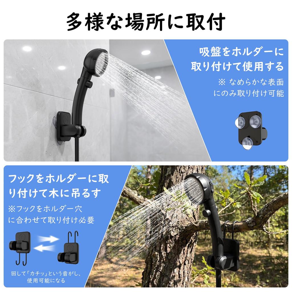 MoKo Portable Electric Shower [2026 New Upgrade 10000mAh] Outdoor USB Rechargeable Shower with 6 Water Volume Modes and 3 Water Flow Modes, 2M Hose, D