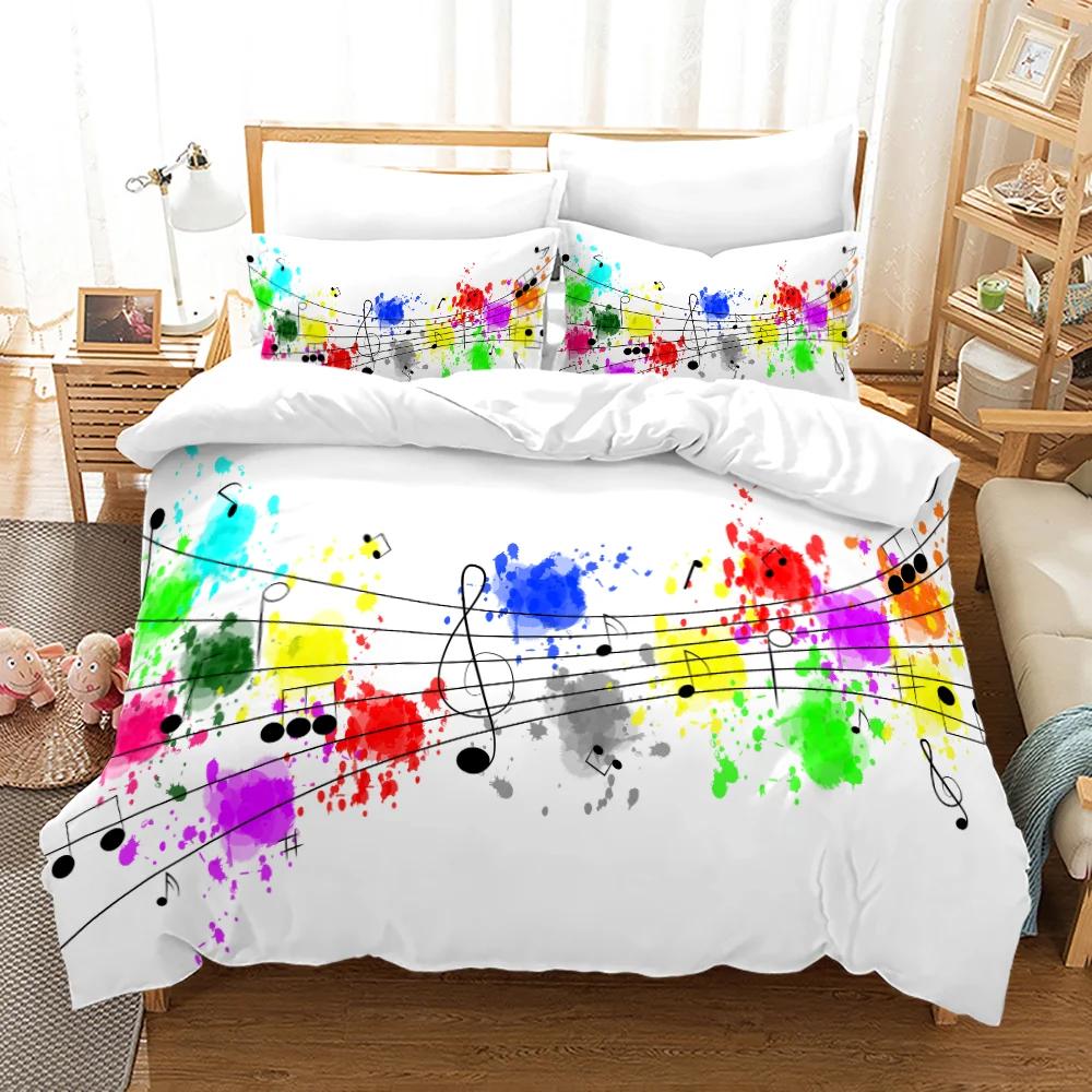 Music Notes Bedding 3Piece Set  Queen Sizes Comfortable  EcoFriendly For Kids Teens Girls Of All Music Fan Lover Sleep In Melody