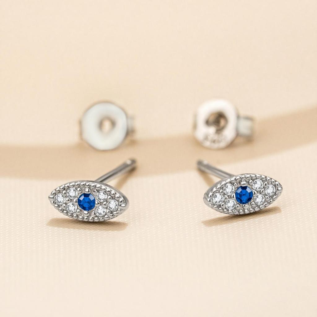Micro-Paved Teufelsauge Diamant-Steckohrringe für Damen, Luxuriöses Gefühl, Hypoallergen, Schraubverschluss.