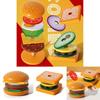 Wooden Toy Hamburger Sandwich Food Set For Kids With Pretend Play And Educational Fun