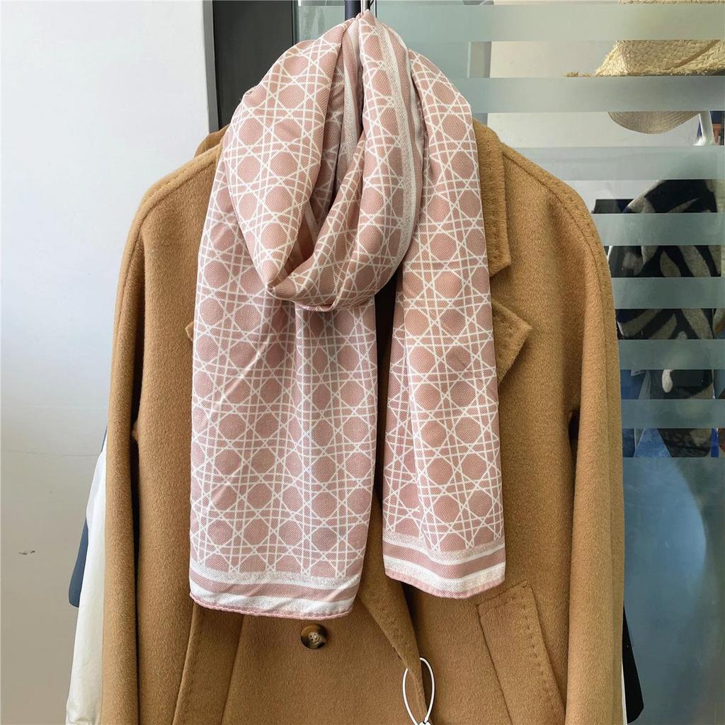 Herringbone Velvet Scarf: Winter, Versatile, Thickened, Hand-Rolled Edges, Small & Long