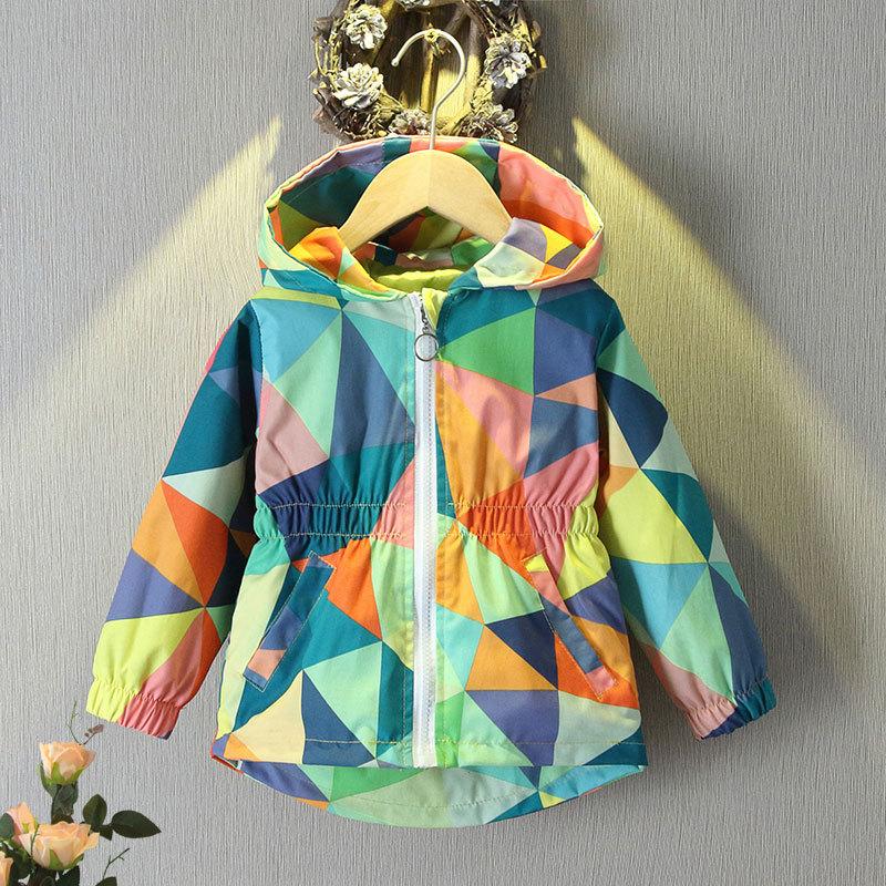 Girls' Spring/Autumn Design Hooded Jacket Small To Medium Sizes Cute Sporty Style Trench Coat