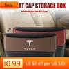 Car Sticker Tesla Car Seat Gap Organizer Multifunction Console Crevice Lesther Storage Box Auto Accessories For Tesla Model 3 Mo