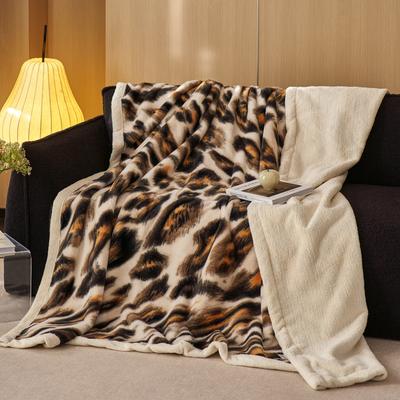 Cobertor Flanela Estampa Leopardo Outono Inverno Espesso Quente Pelúcia para Sofá Cama Queen Size Casal Aconchegante Macio Edredom