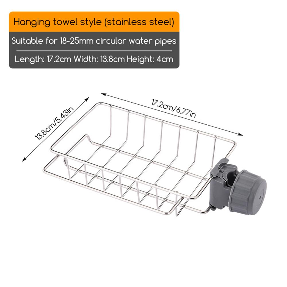 Sponge Holder Over Faucet Kitchen Sink Caddy Organiser Adjustables Stainless Steel Sponge Holder for Kitchen Sink