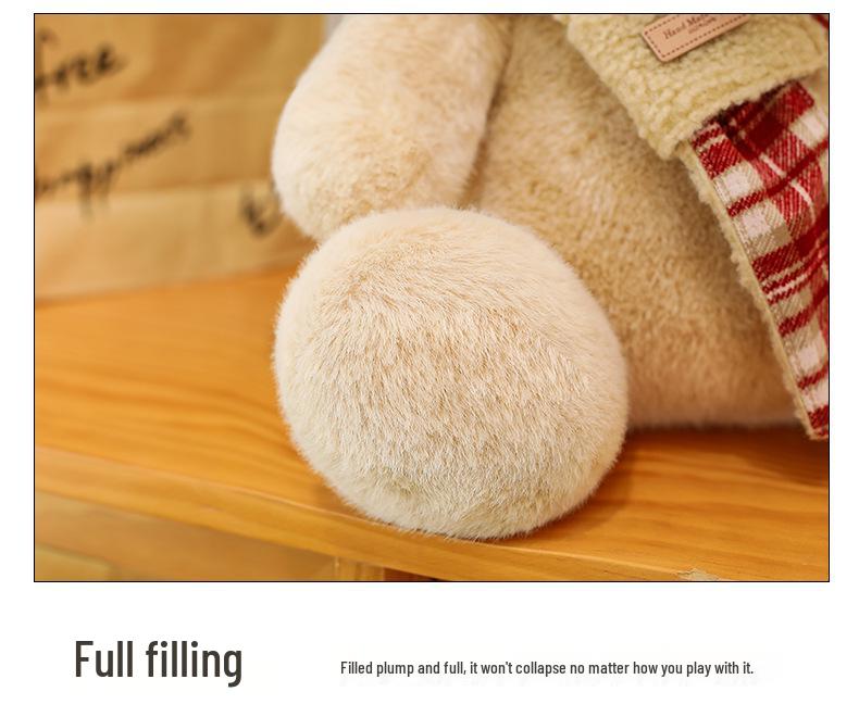 Cute Plush Puppy Doll with Scarf - Stuffed Toy Pillow