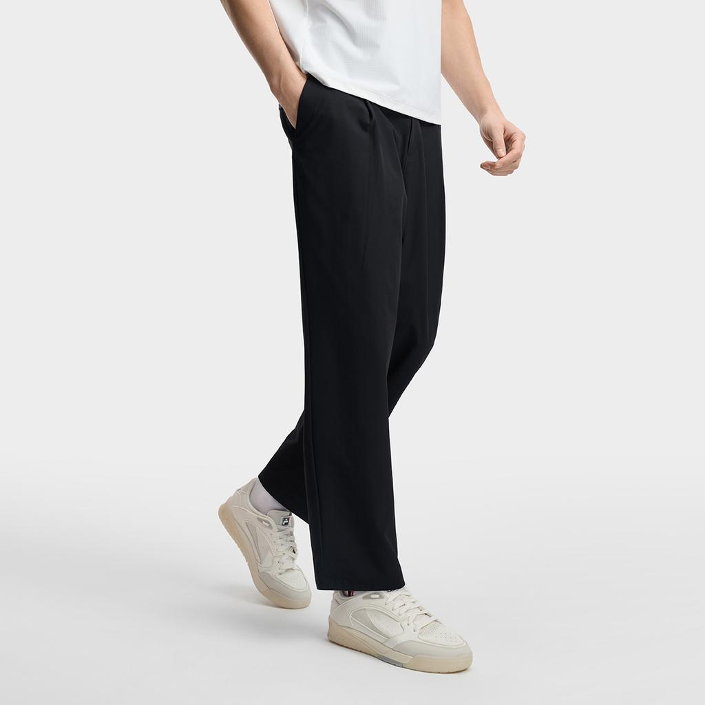 Fila White Fashion Simple Classic Daily Versatile Comfortable Woven Casual Pants Men bottoms Black F11M623801FBK