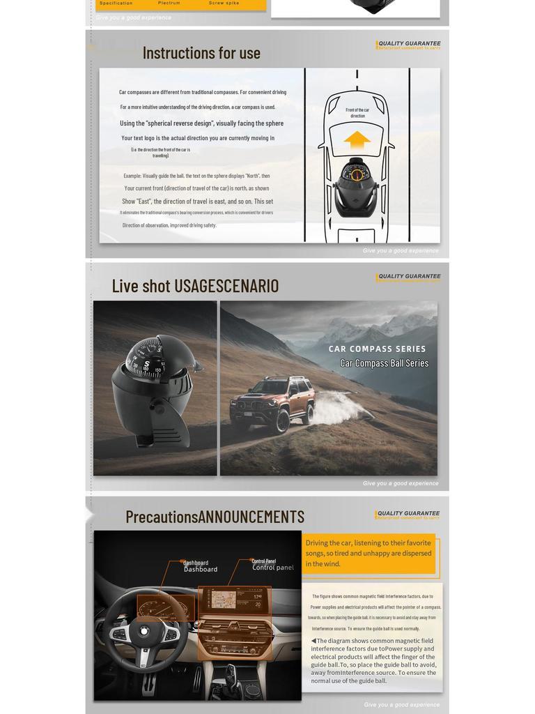 LC760 LED Car & Marine Compass with Adjustable Magnetic Declination for Yachts & Nautical Use