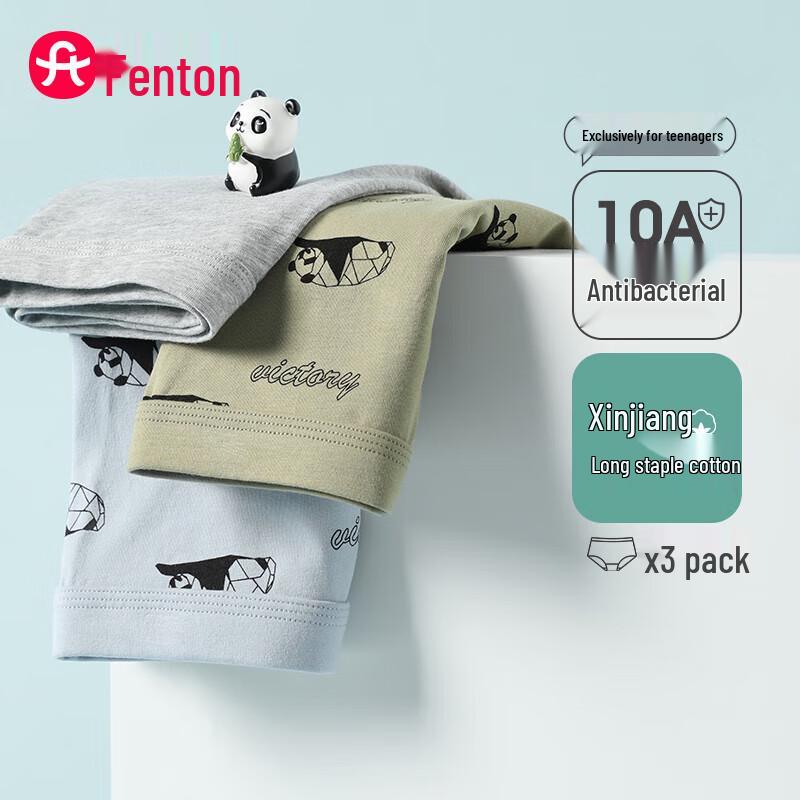 

Fenteng Мужские трусы-боксеры с мультяшным принтом, антибактериальные, 3 шт. 2XL