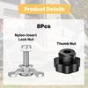 8Pcs L Track Double Stud Lug Tie Down M8 x 40mm with Nylon-ert Lock Nut and Thumb Nut,4500 Lbs Max Load, Heavy-Duty L Track Accessories for Truck Bed