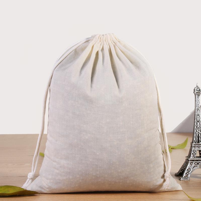 Custom Cotton Linen Drawstring Bag for Rice Storage & Gift Packaging
