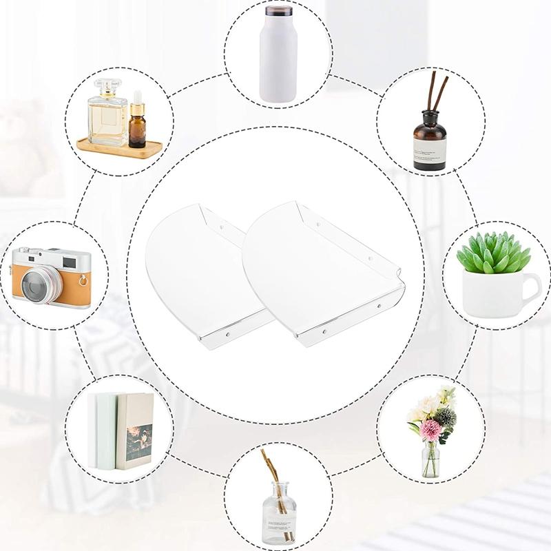 A95I-2Stk Acryl Eckregal Schwebendes Wandregal Aufbewahrungsregal Display Lautsprecher Organizer Schlafzimmer Küche Aufbewahrungshalter