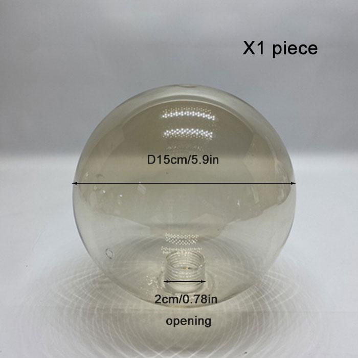 

D10cm D12cm D15cm Smoke G9 Glass Abazur Заміна з 2cm відкриттям Cognac Amber Grey Grey Globe G9 Кришка абажура для деталей