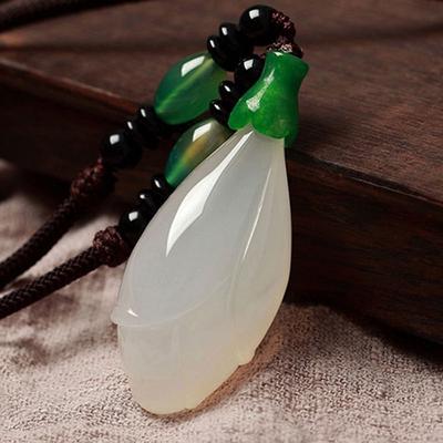 Natural Ice Pendant Chalcedony Magnolia Pendant Carved Chalcedony Orchid Pendant Ladies Agate Sweate