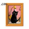 Cute Pumpkin Spooky Ornaments Wooden Black Cat Fridge Magnet, Seasonal Cartoon Kitchen Bathroom Decor, Autumn Home Decorations Theme Photo Frame