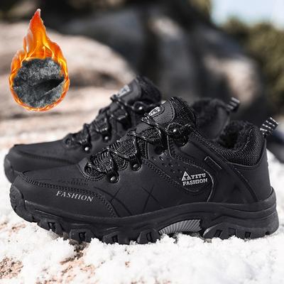 Herren Winter Große Größe Samt Wärme Leder Stiefel Rutschfeste Große Größe Baumwolle Schuhe Schneestiefel