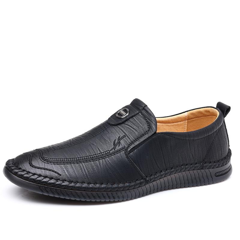 2025 Spring New Men's Shoes Soft Leather Men's Casual Leather Shoes One-pedal Shoes Driving Shoes 2025 Direct Sales