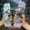 1PC Cowboy Boots Western Style Print 750ml Color Plastic Sports Water Bottle Leakproof Flip Straw Lid Suitable for Sports Office Home Use