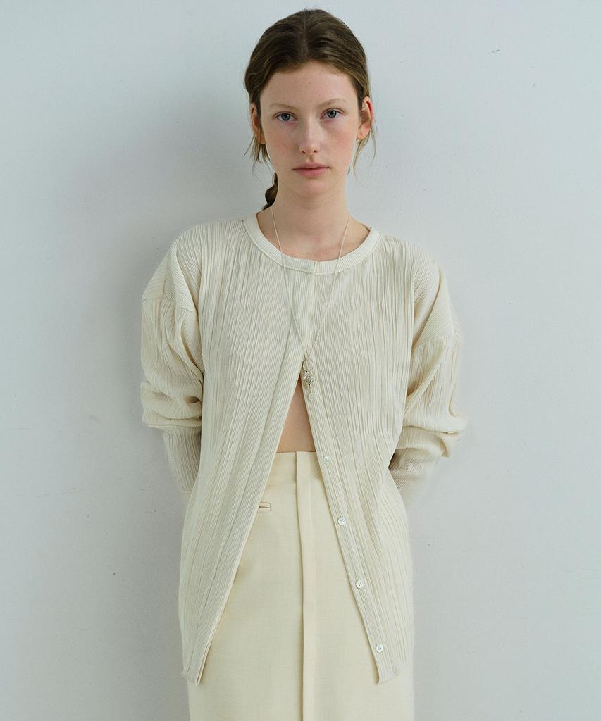 Aubeuawo Hidden Pleats Blouse (Ivory)