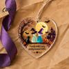 Halloween Tree Decorations for Home Friendship Glass Ornament, Acrylic Heart Hanging Decor with Witch Transparent Keepsakes Cat Pumpkin, Colorful Leaf