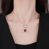 Jewelry Copper Bottom Gold-Plated Simulation Red Corundum Blue Spinel Skirt Temperament Pendant 12 * 12