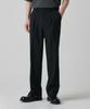Reverse One-Pleat Wide Hidden Banding Slacks [Black]