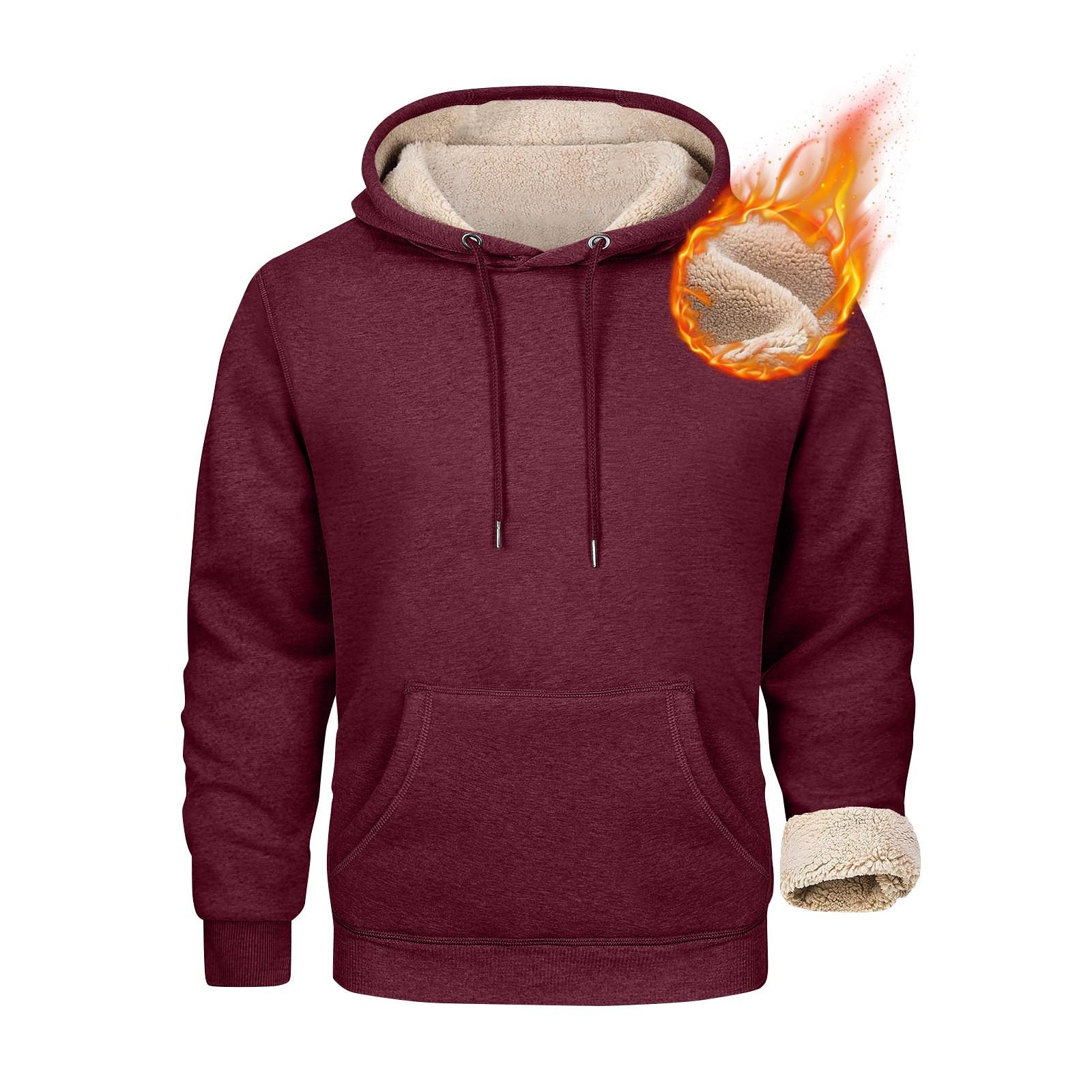 

Мужские толстовки с подкладкой Флисовые пуловеры Базовые топы Теплые зимние толстовки Мужские толстовки из флиса больших размеров с капюшоном M винный