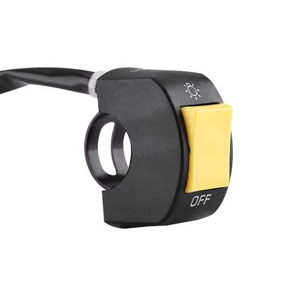 22mm Motorcycle Handlebar Switch LED Headlight On/Off Button Switch (Yellow)