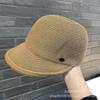 Casual Wind Curling Big Brim Cap Women's Fine Grass Woven Breathable Sunshade Sunscreen Hat Korean Version Beach Hat