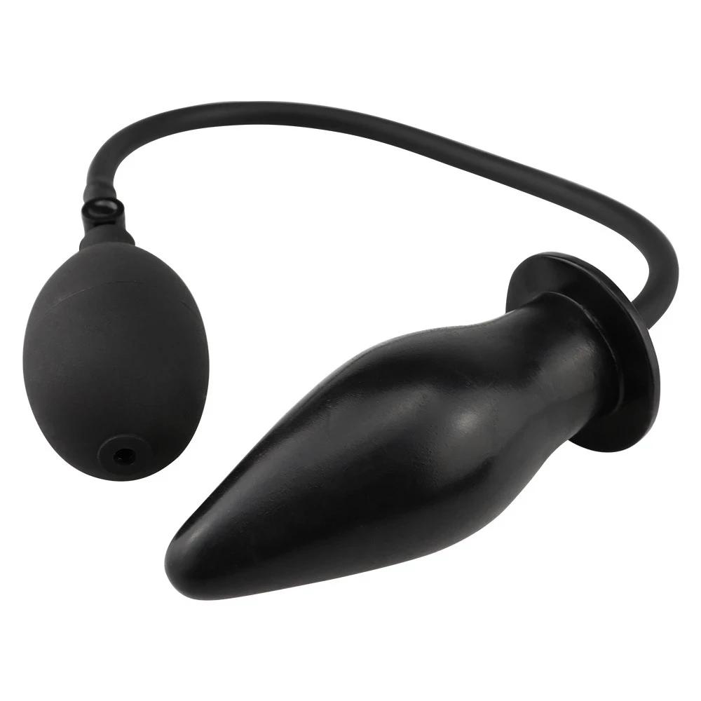 Super Long 5 Beads Inflatable Anal Plug Silicone Column Expandable Big Butt Plug Dildo Pump Ass Dilator Bdsm Sex Toy for Couples