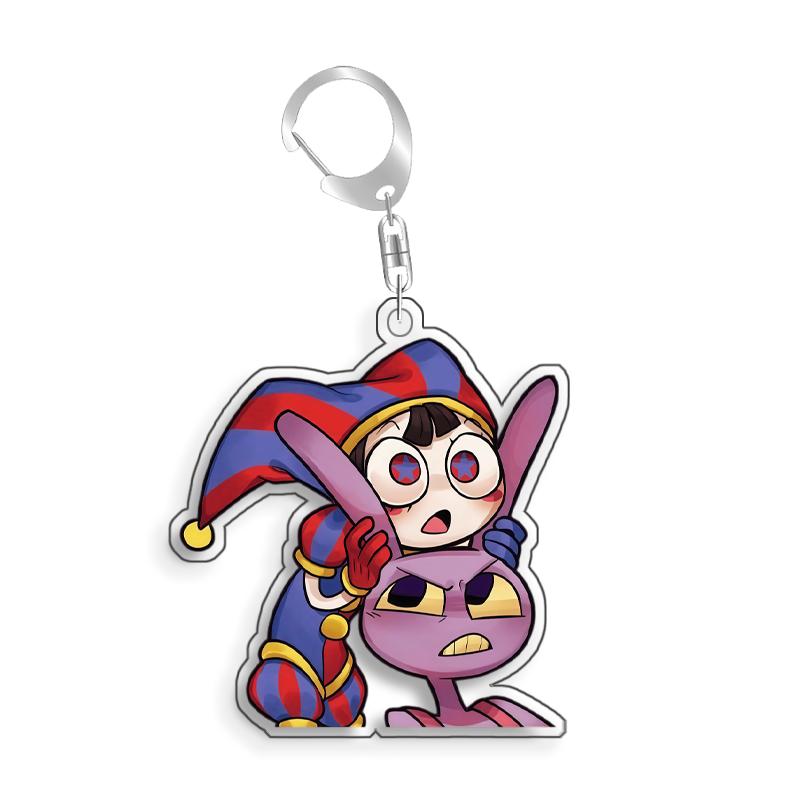 For The Amazing Digital Circus Pomni Jax Ragatha Kinger Caine Acrylic selfmade cute Cartoon Anime Keychain Pendant Toy gift 5cm