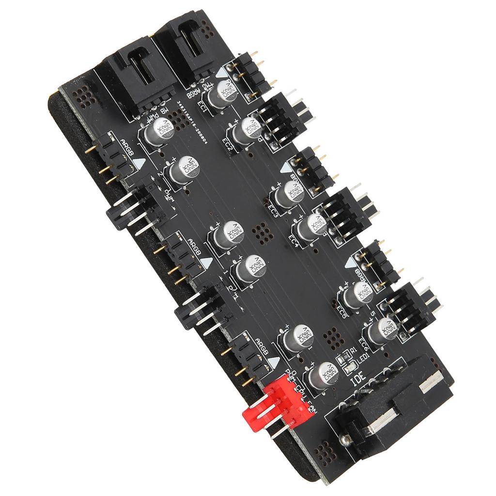 6 Way Splitter Hub 4PIN PWM Speed Regulation 3PIN ARGB Light Control Expansion BoardIDE Interface